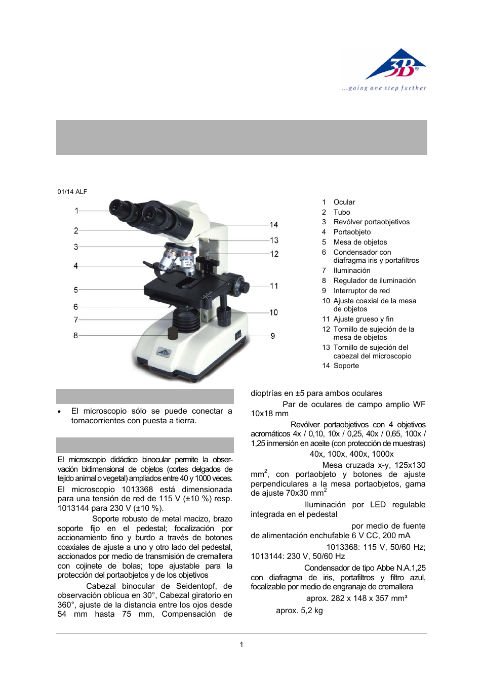 3b scientific, Physics | 3B Scientific Binocular Course Microscope Model 300 LED (230 V, 50__60 Hz) User Manual | Page 9 / 12