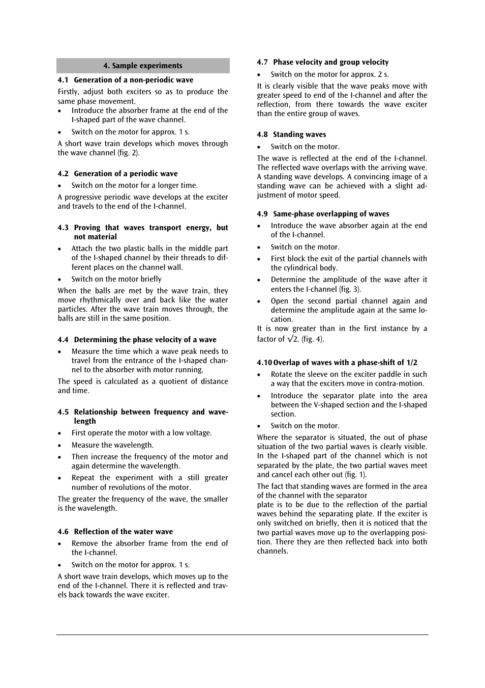 3B Scientific Water Wave Channel User Manual | Page 9 / 36