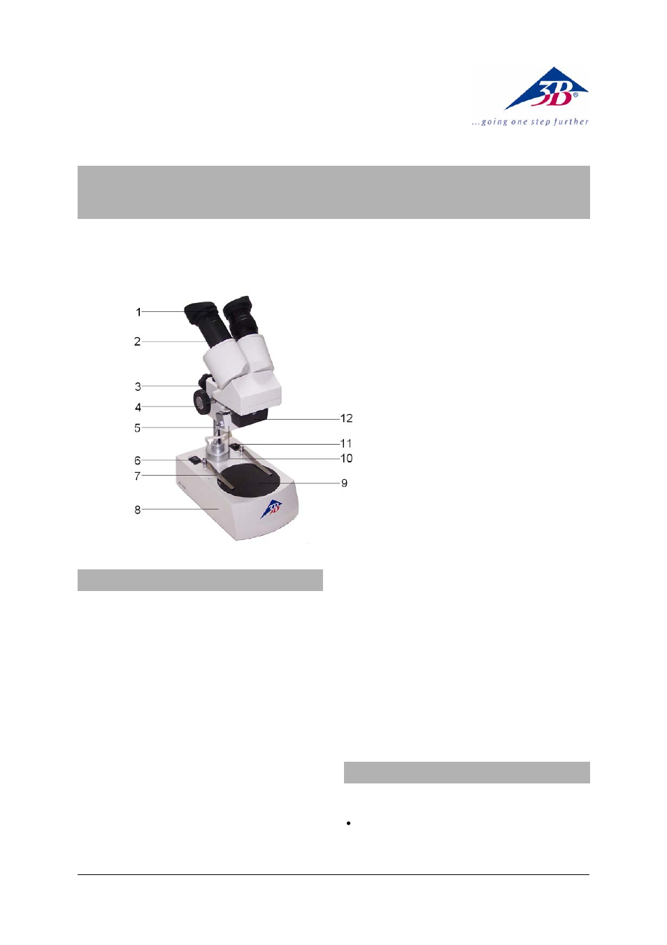 3B Scientific Stereo Microscope, 20x, Transmitted-Light LED (115 V, 50__60 Hz) User Manual | 2 pages
