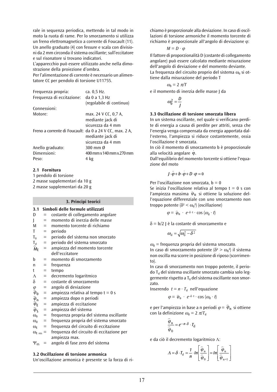 3B Scientific Pohl's Torsion Pendulum User Manual | Page 17 / 30