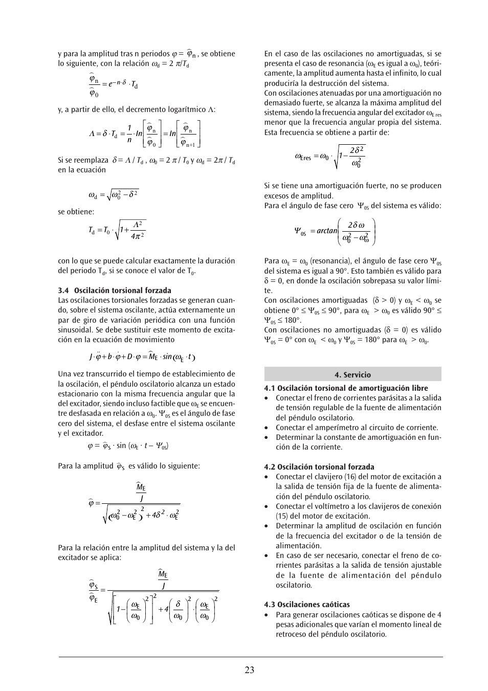 3B Scientific Pohl's Torsion Pendulum User Manual | Page 23 / 30