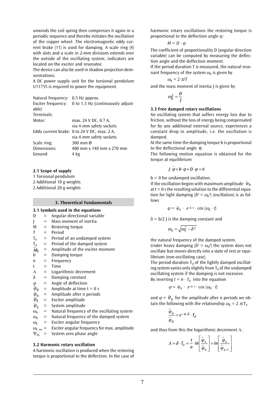 3B Scientific Pohl's Torsion Pendulum User Manual | Page 7 / 30