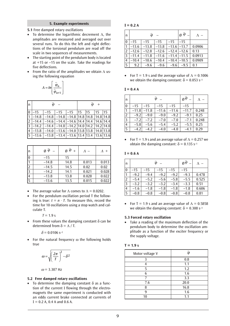 3B Scientific Pohl's Torsion Pendulum User Manual | Page 9 / 30