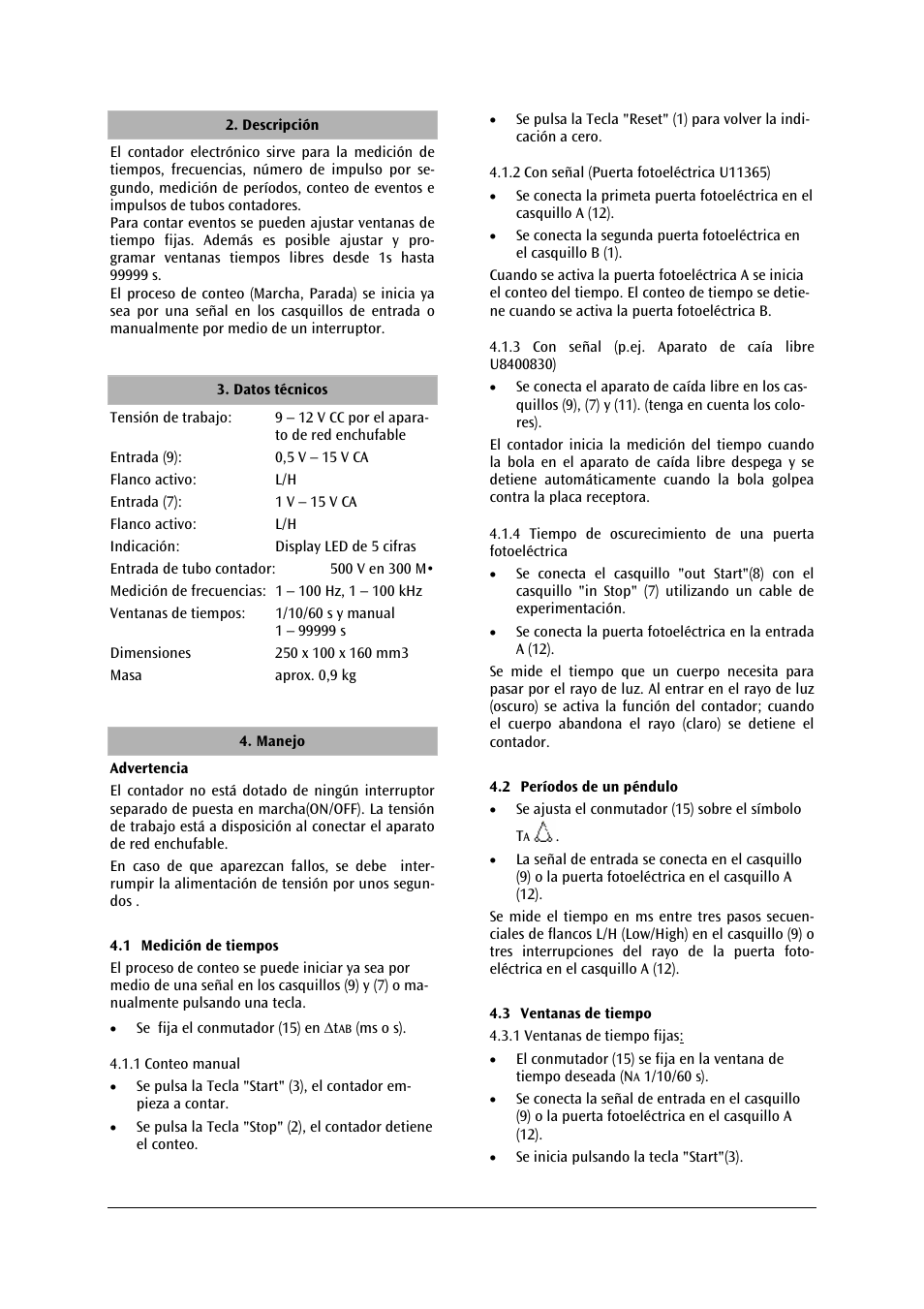 3B Scientific Digital Counter (115 V, 50__60 Hz) User Manual | Page 14 / 18