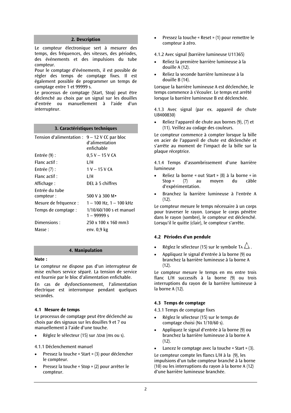 3B Scientific Digital Counter (115 V, 50__60 Hz) User Manual | Page 8 / 18