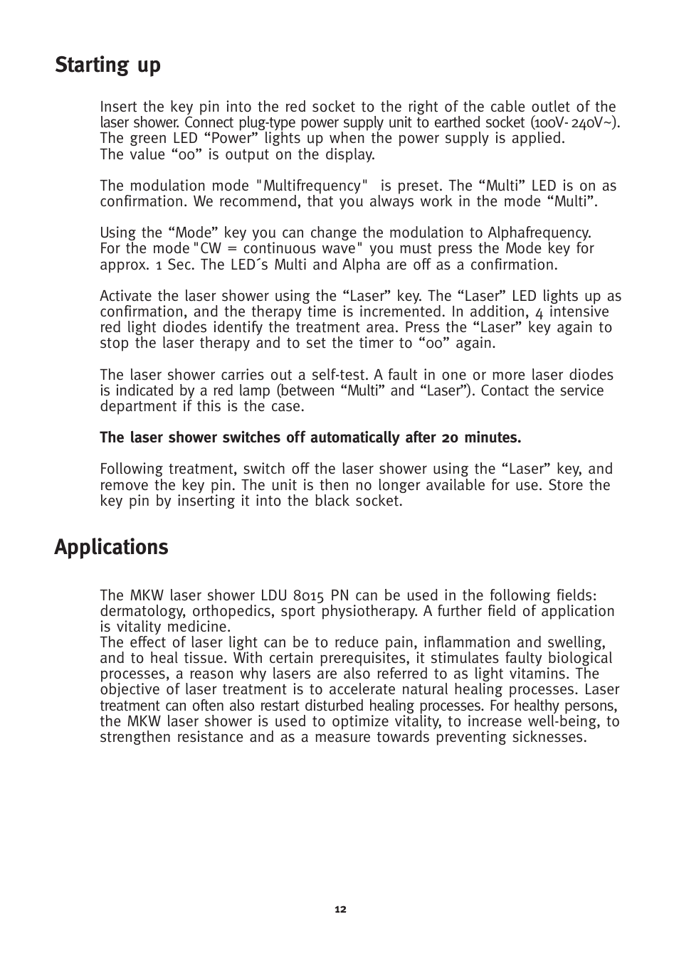 Starting up applications | 3B Scientific 3B LASER SHOWER User Manual | Page 12 / 40