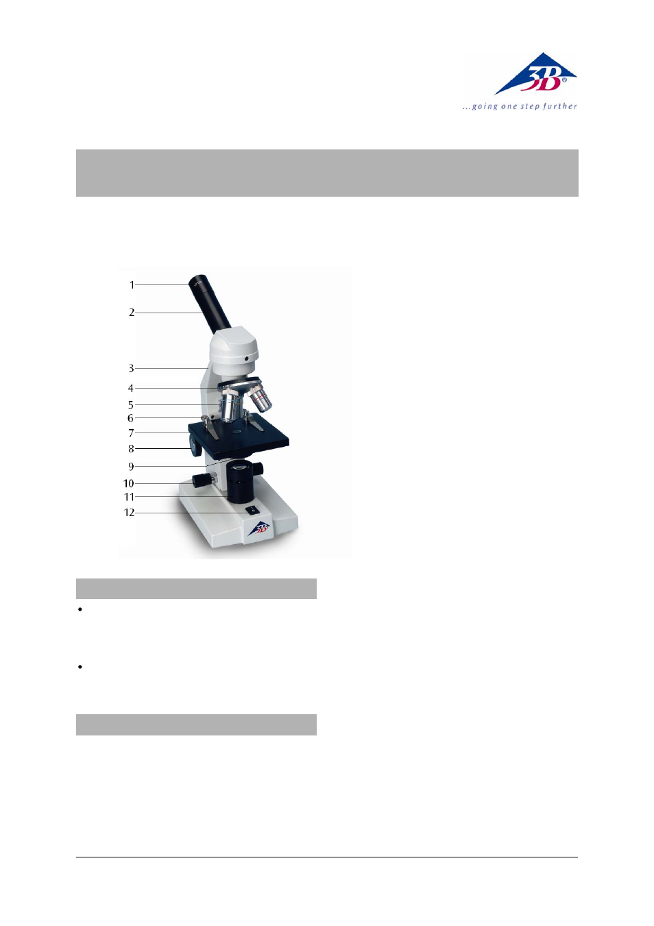 3B Scientific Monocular Course Microscope Model 100 (115 V, 50__60 Hz) User Manual | 4 pages