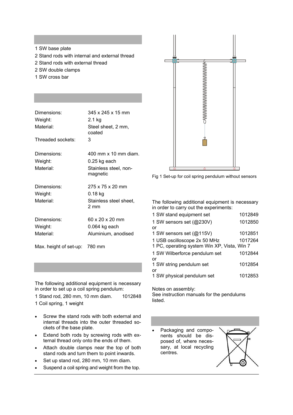 3B Scientific SW Stand Equipment Set User Manual | Page 2 / 4