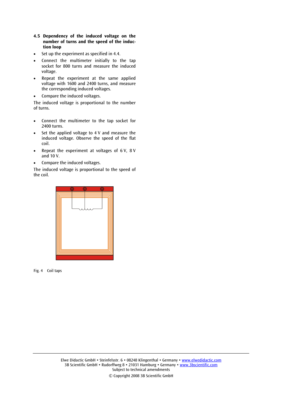 3B Scientific Induction Apparatus User Manual | Page 3 / 4