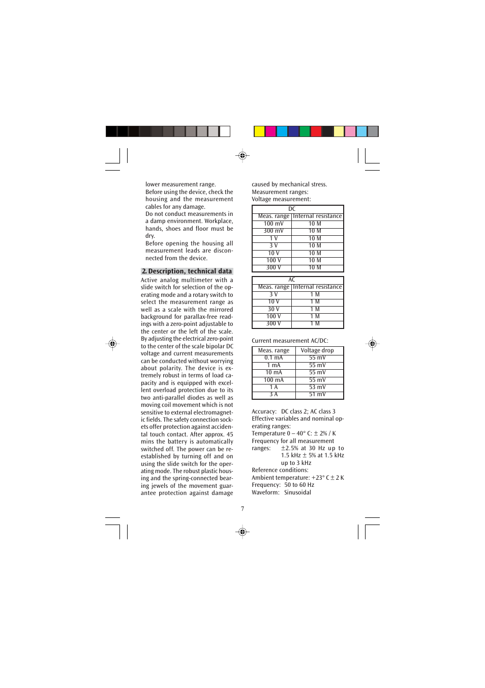 3B Scientific Analog Multimeter AM50 User Manual | Page 2 / 5