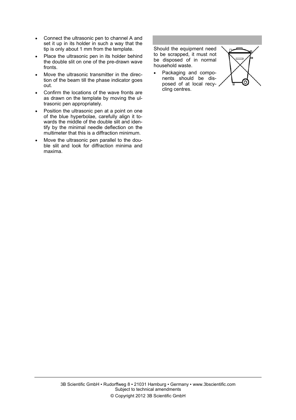 3B Scientific SW Ultrasonics Set (115 V, 50__60 Hz) User Manual | Page 10 / 10