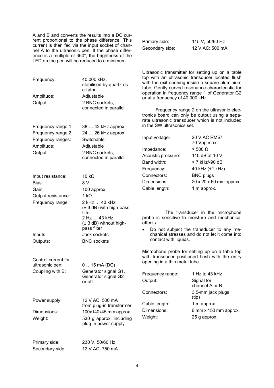 3B Scientific SW Ultrasonics Set (115 V, 50__60 Hz) User Manual | Page 4 / 10