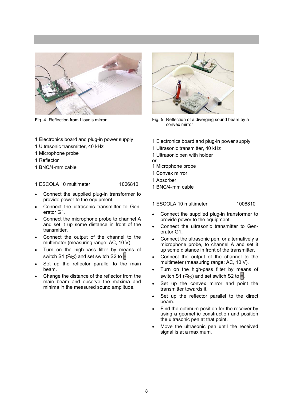 3B Scientific SW Ultrasonics Set (115 V, 50__60 Hz) User Manual | Page 8 / 10