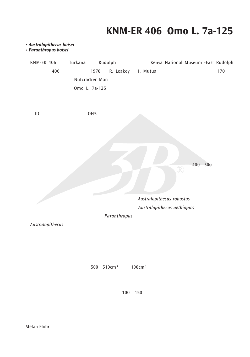 3B Scientific Anthropological Skull Model - KNM-ER 406, Omo L. 7a-125 User Manual | Page 9 / 12