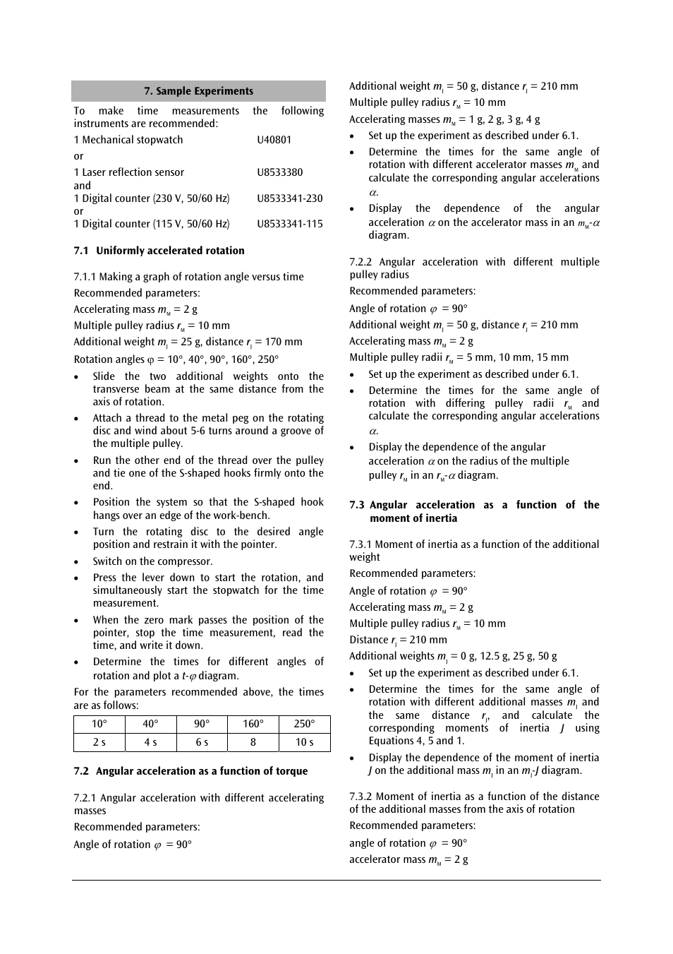 3B Scientific Rotating System on Air Bed (230 V, 50__60 Hz) User Manual | Page 10 / 36