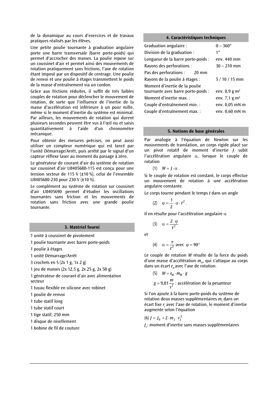 3B Scientific Rotating System on Air Bed (230 V, 50__60 Hz) User Manual | Page 14 / 36
