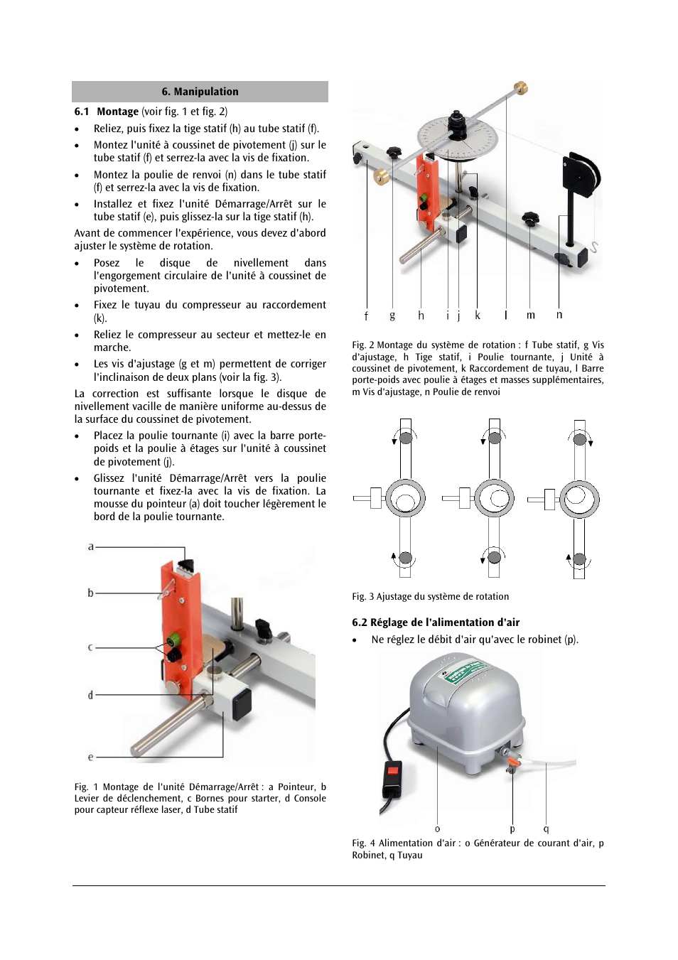 3B Scientific Rotating System on Air Bed (230 V, 50__60 Hz) User Manual | Page 15 / 36