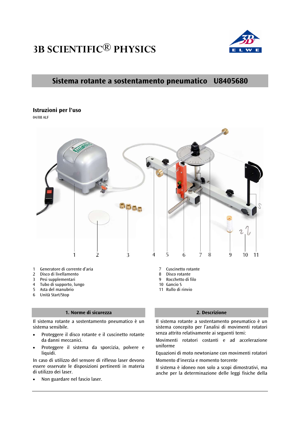 3b scientific® physics | 3B Scientific Rotating System on Air Bed (230 V, 50__60 Hz) User Manual | Page 19 / 36