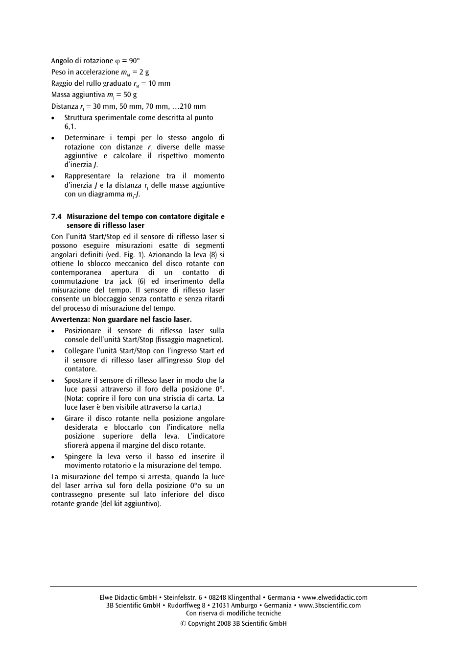 3B Scientific Rotating System on Air Bed (230 V, 50__60 Hz) User Manual | Page 23 / 36