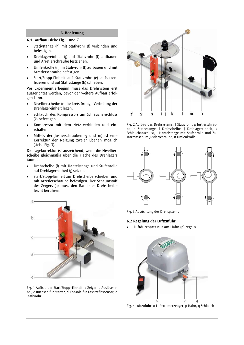 3B Scientific Rotating System on Air Bed (230 V, 50__60 Hz) User Manual | Page 3 / 36