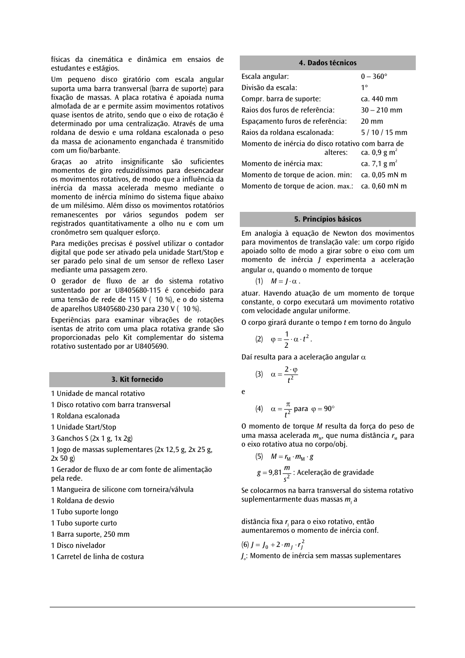 3B Scientific Rotating System on Air Bed (230 V, 50__60 Hz) User Manual | Page 32 / 36