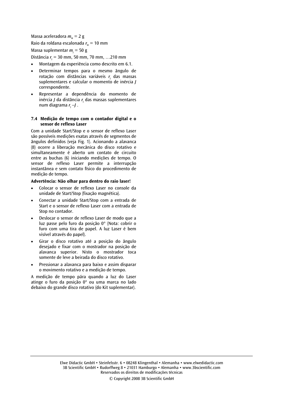 3B Scientific Rotating System on Air Bed (230 V, 50__60 Hz) User Manual | Page 35 / 36