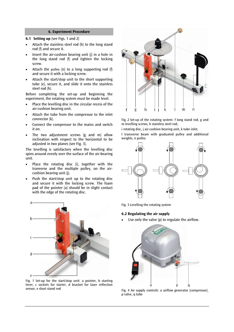 3B Scientific Rotating System on Air Bed (230 V, 50__60 Hz) User Manual | Page 9 / 36