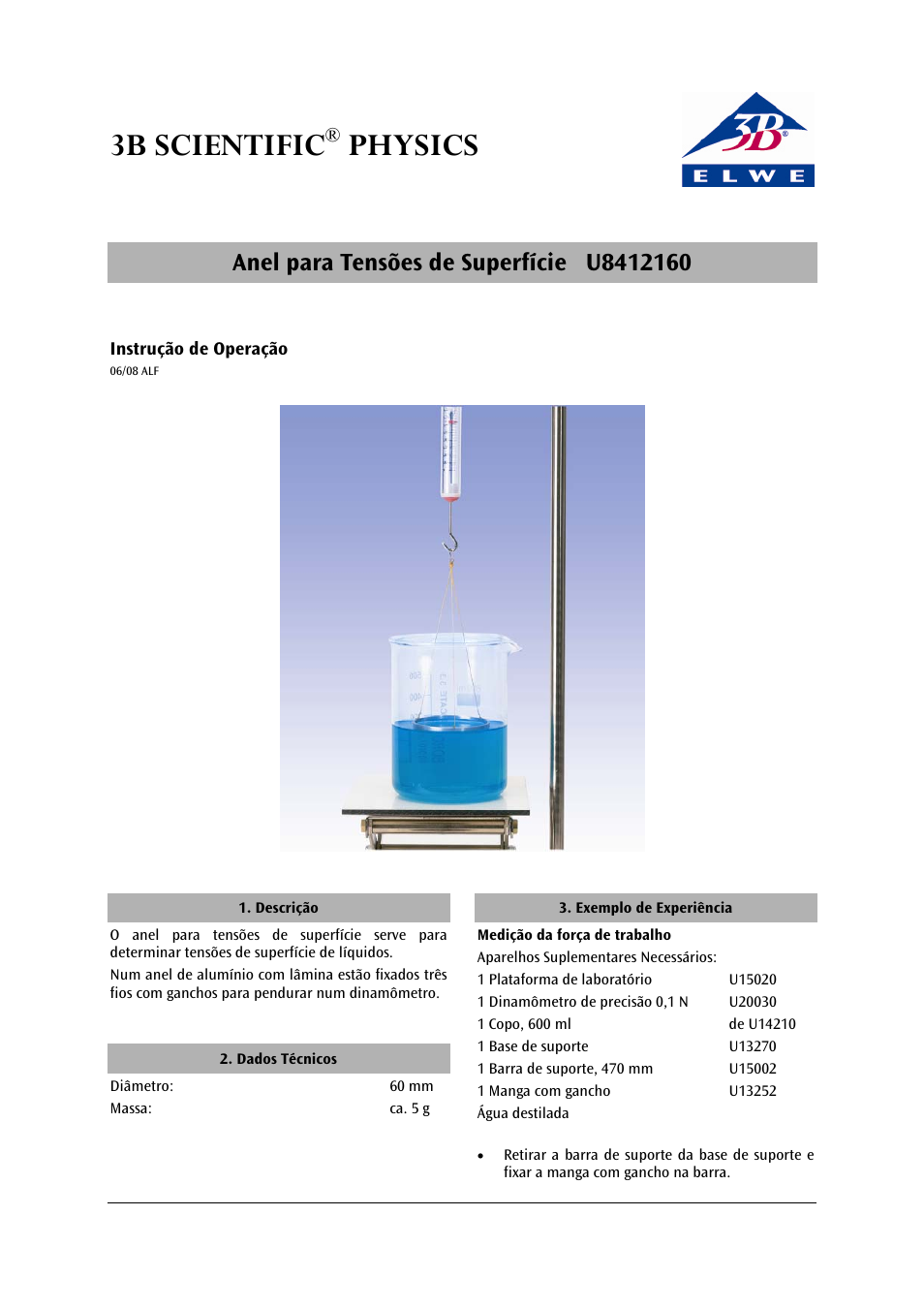 3b scientific, Physics | 3B Scientific Surface Tension Ring User Manual | Page 11 / 12