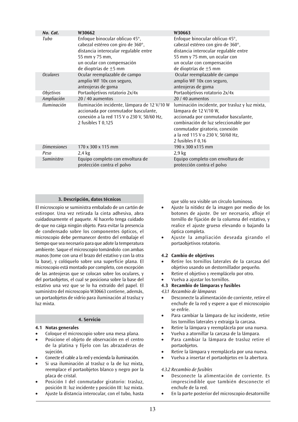 3B Scientific Stereo Microscope, 40x, Transmitted-Light Illumination (115 V, 50__60 Hz) User Manual | Page 13 / 17