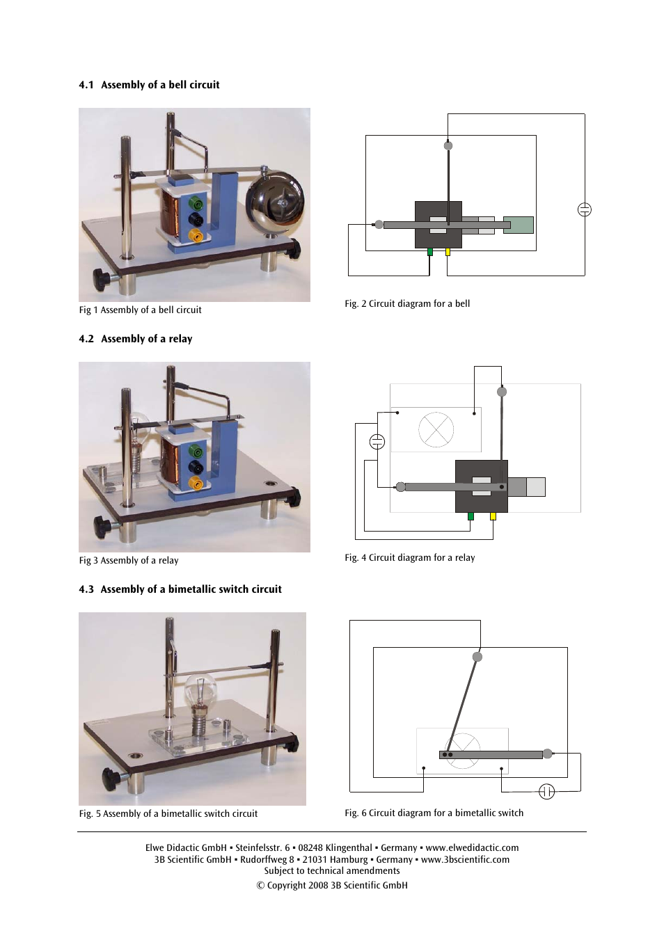 3B Scientific Assembly Kit “Bell, Relay and Bimetallic Switch ” User Manual | Page 2 / 2