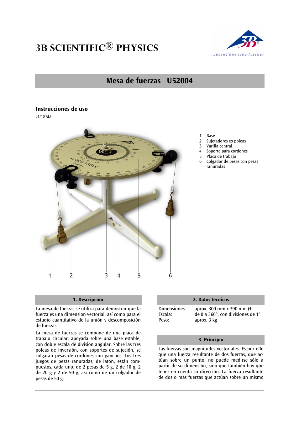 3b scientific® physics | 3B Scientific Force Table User Manual | Page 17 / 24