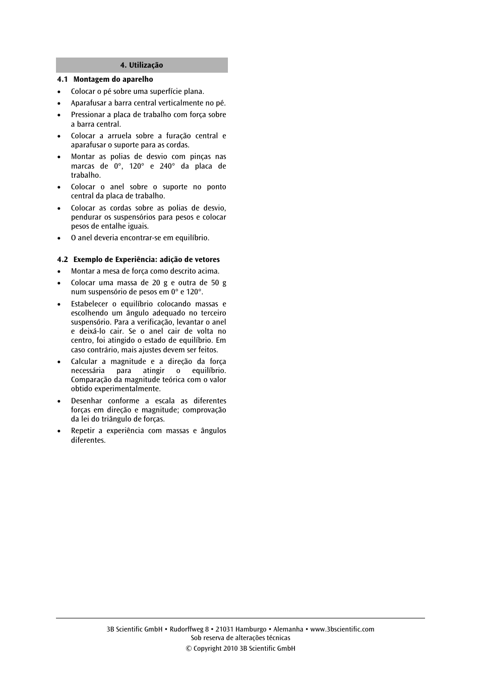 3B Scientific Force Table User Manual | Page 23 / 24