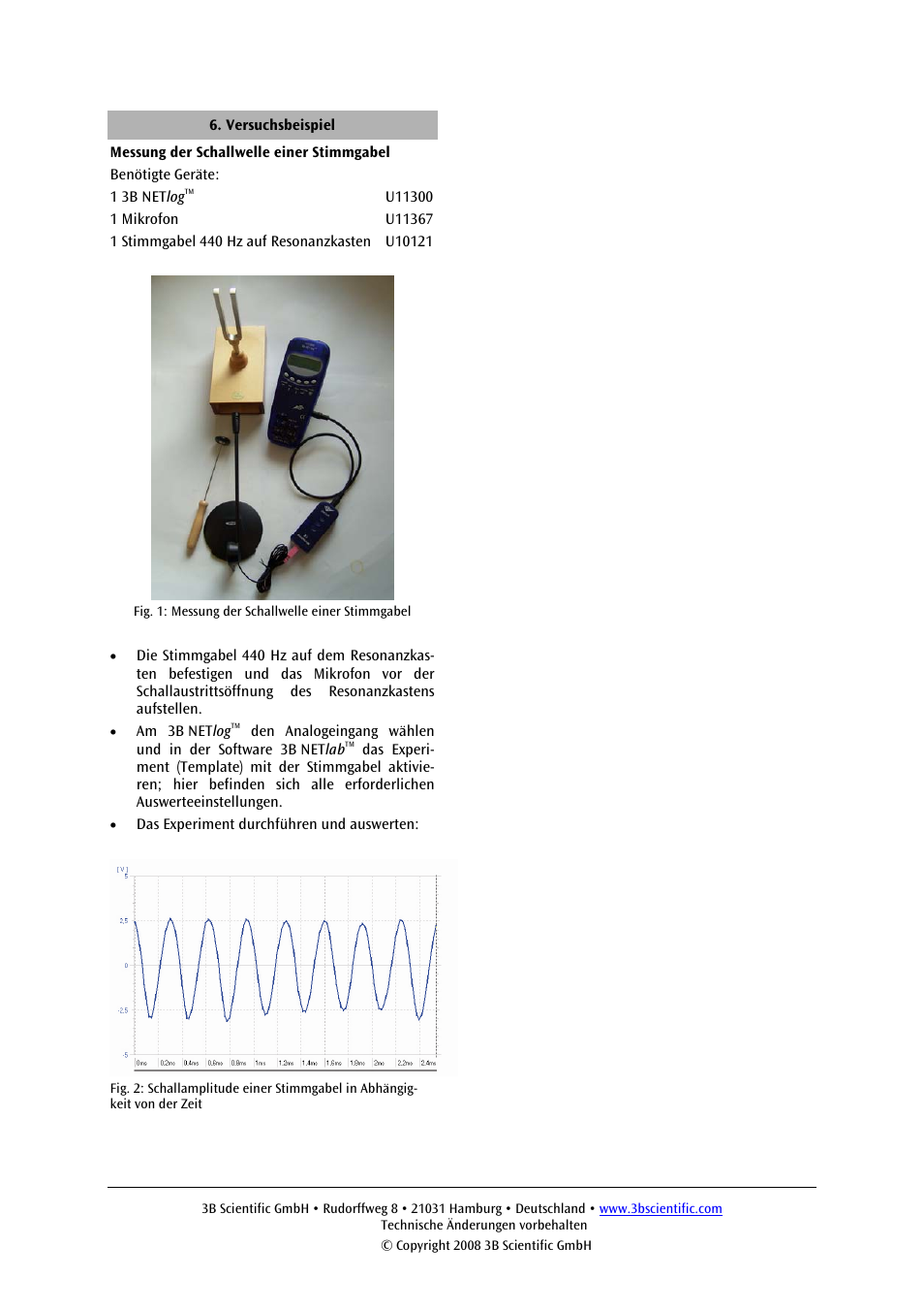 3B Scientific Microphone User Manual | Page 2 / 12