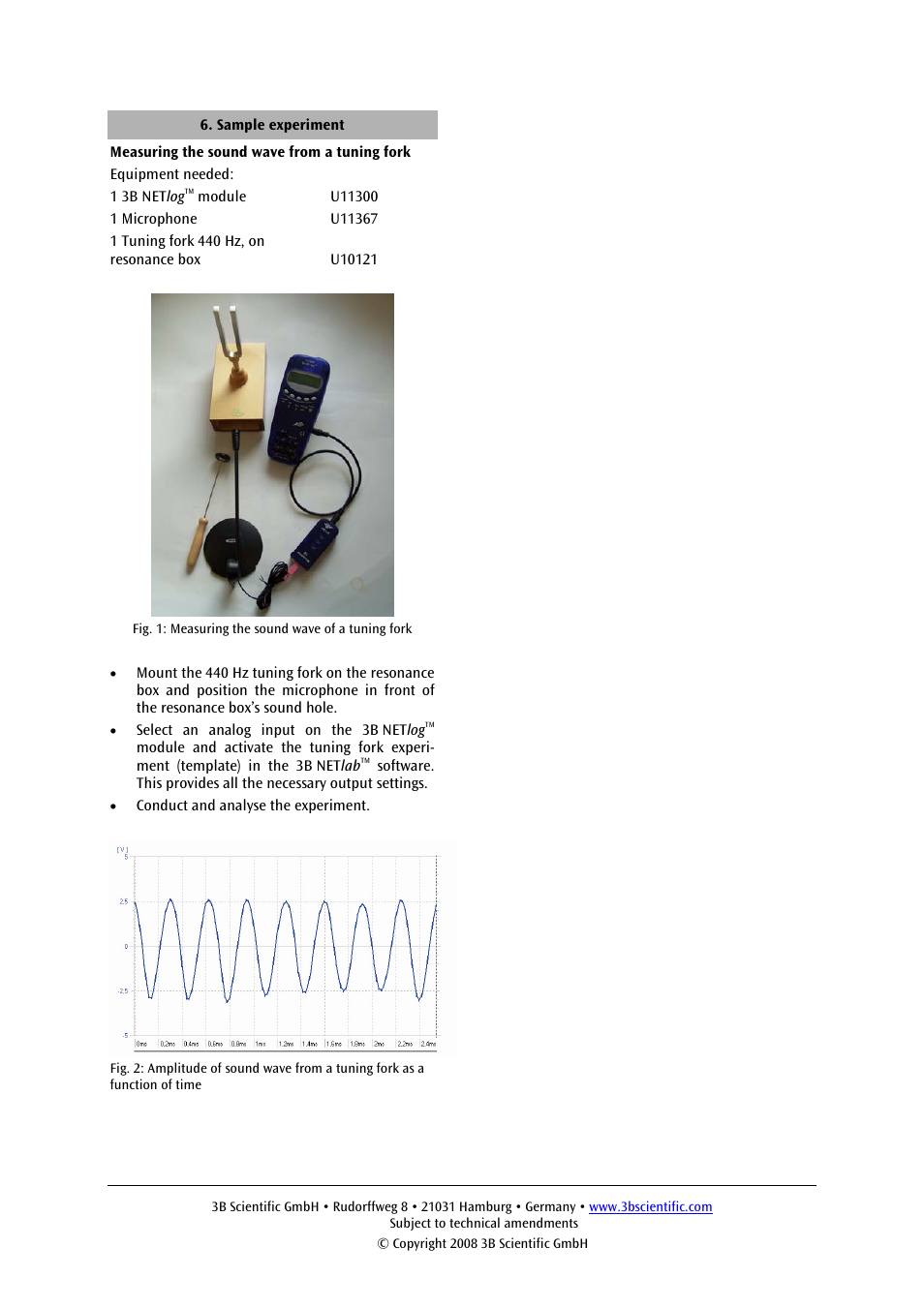 3B Scientific Microphone User Manual | Page 4 / 12