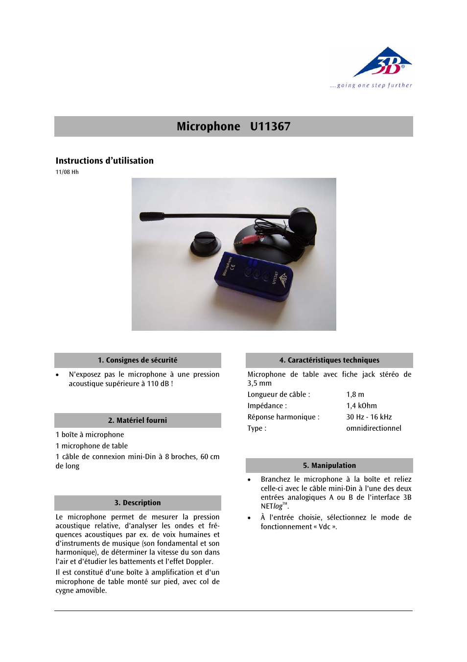 3b scientific, Physics | 3B Scientific Microphone User Manual | Page 5 / 12