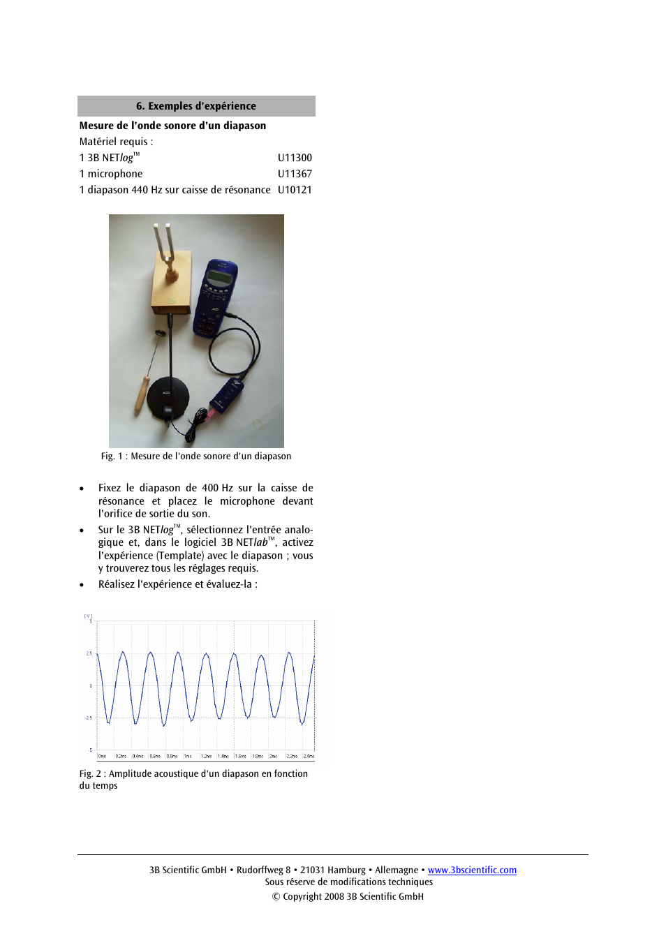 3B Scientific Microphone User Manual | Page 6 / 12