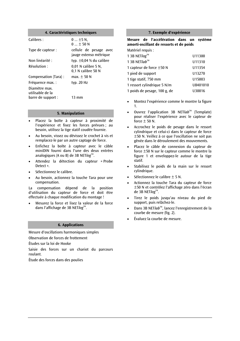 3B Scientific Force Sensor, ±50 N User Manual | Page 10 / 23