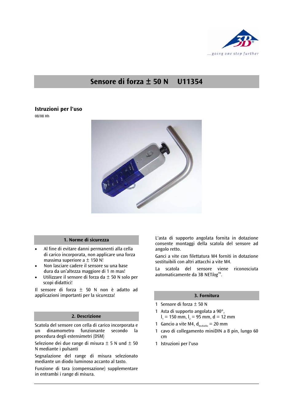 3b scientific, Physics | 3B Scientific Force Sensor, ±50 N User Manual | Page 13 / 23