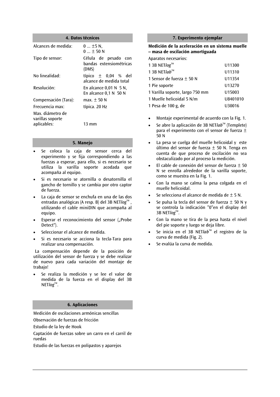 3B Scientific Force Sensor, ±50 N User Manual | Page 17 / 23