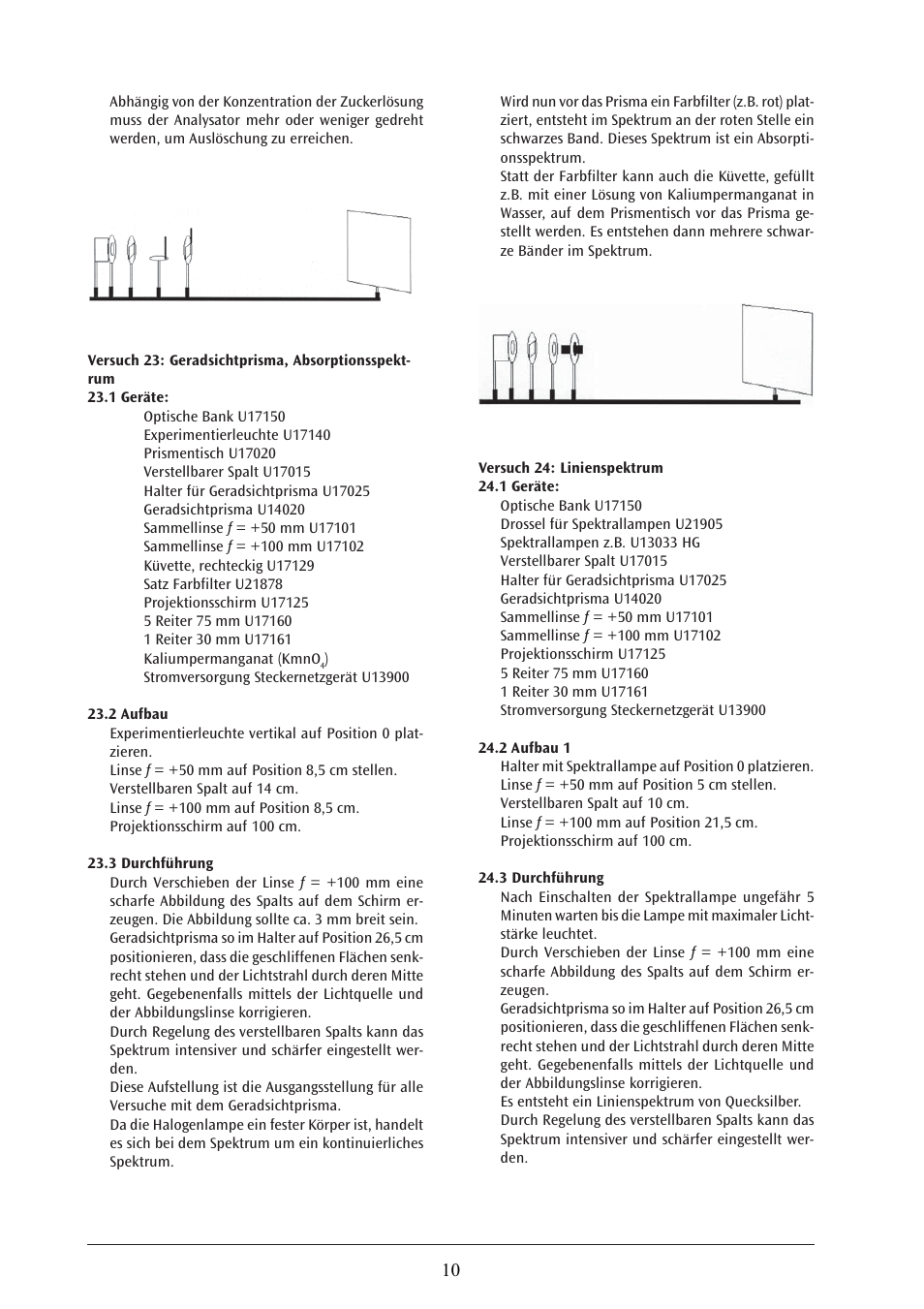 3B Scientific Optical Bench U, 1200 mm User Manual | Page 10 / 66