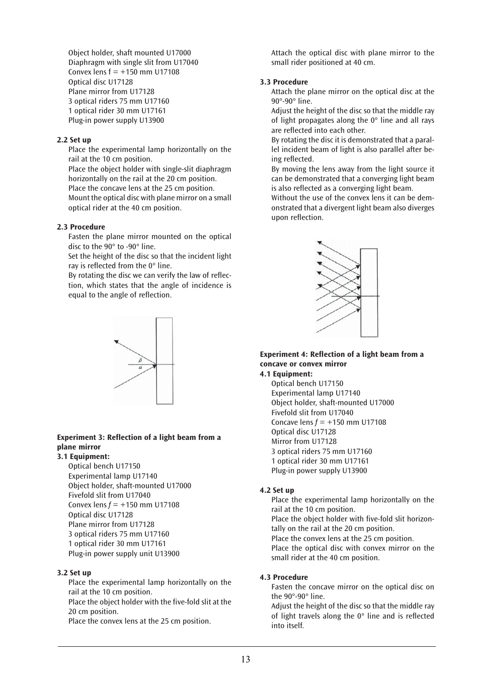 3B Scientific Optical Bench U, 1200 mm User Manual | Page 13 / 66
