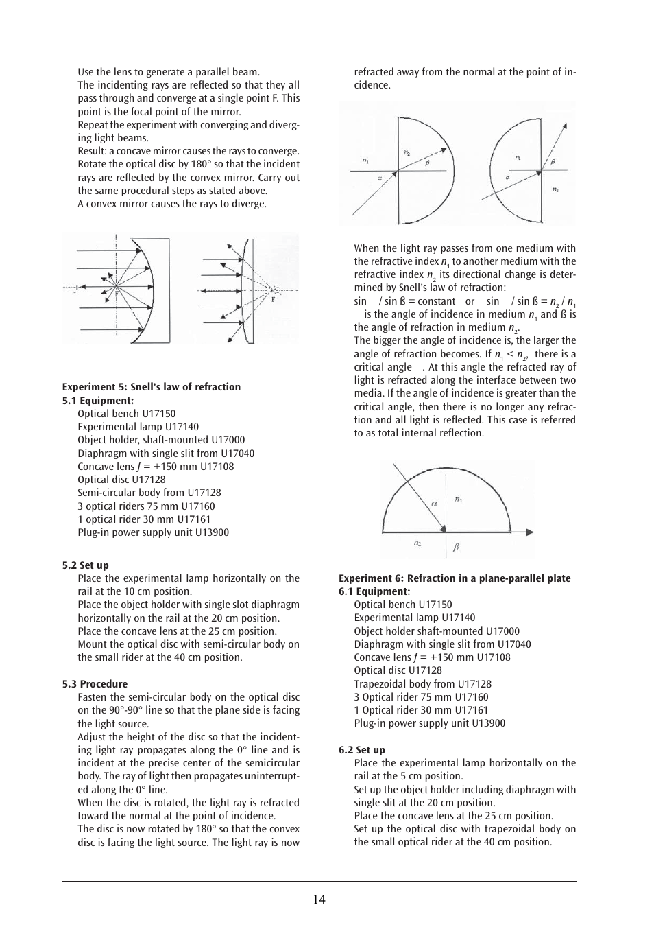 3B Scientific Optical Bench U, 1200 mm User Manual | Page 14 / 66