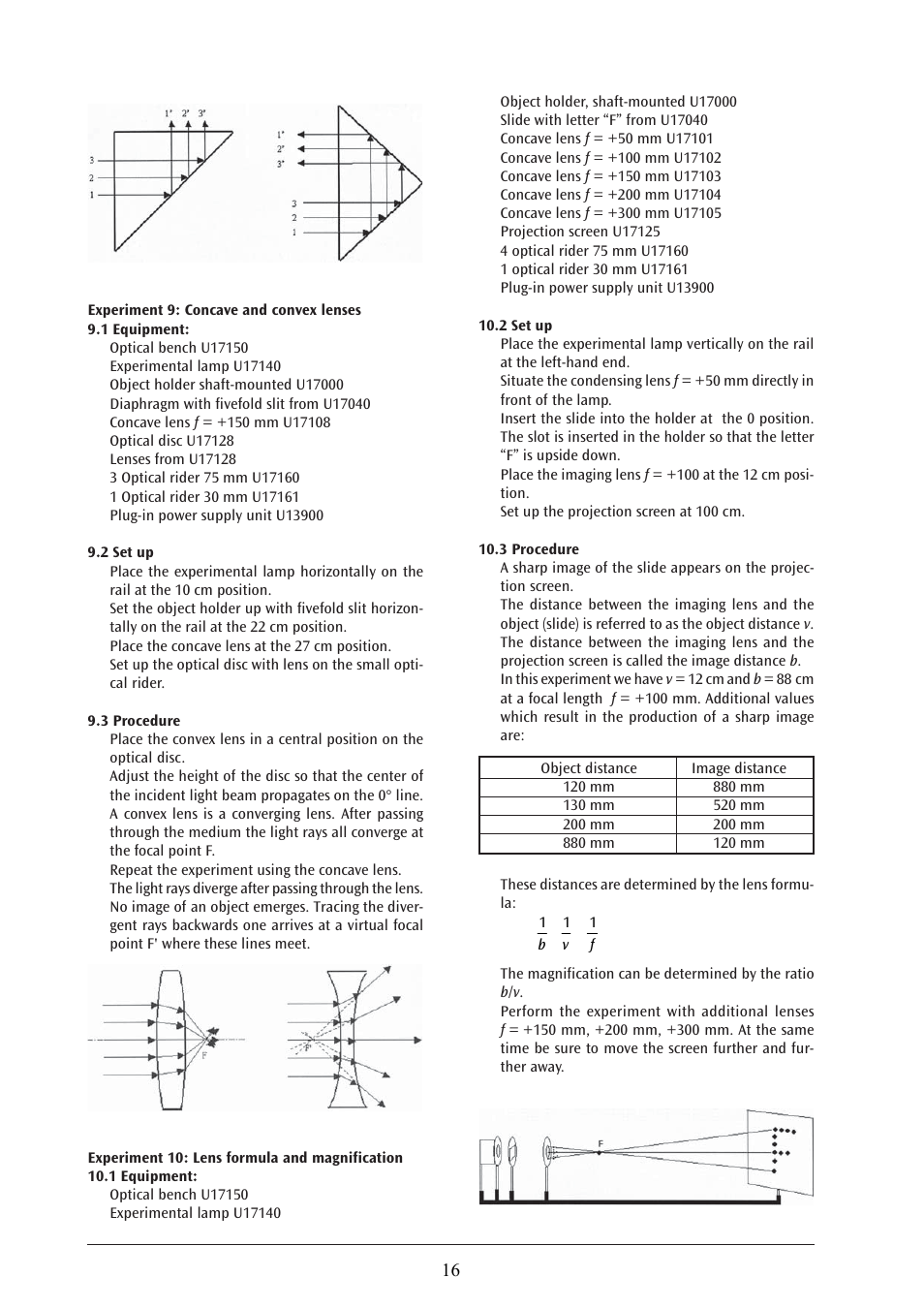 3B Scientific Optical Bench U, 1200 mm User Manual | Page 16 / 66