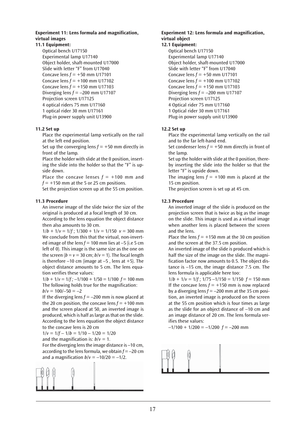 3B Scientific Optical Bench U, 1200 mm User Manual | Page 17 / 66