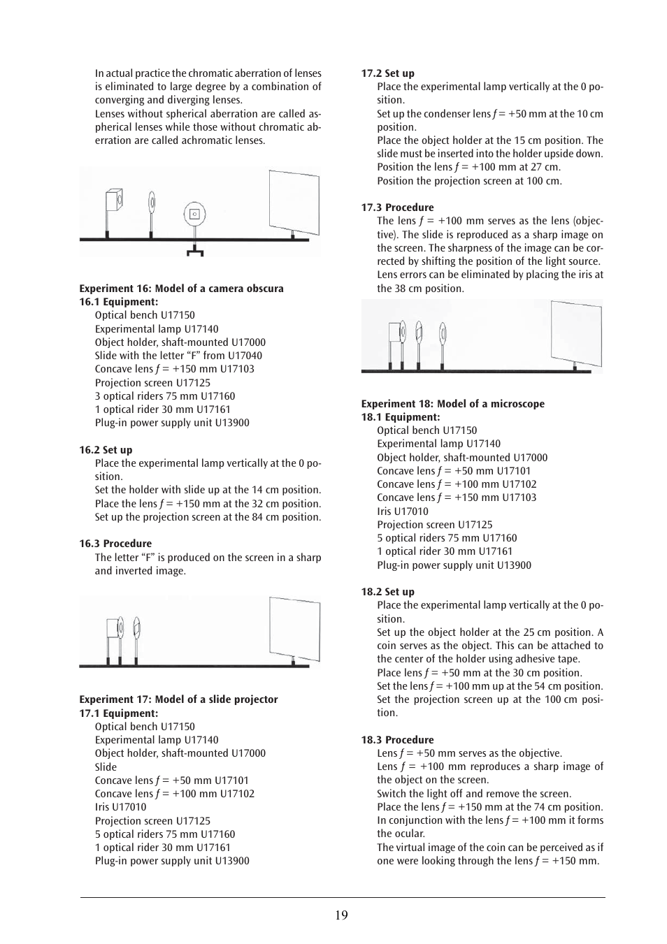 3B Scientific Optical Bench U, 1200 mm User Manual | Page 19 / 66