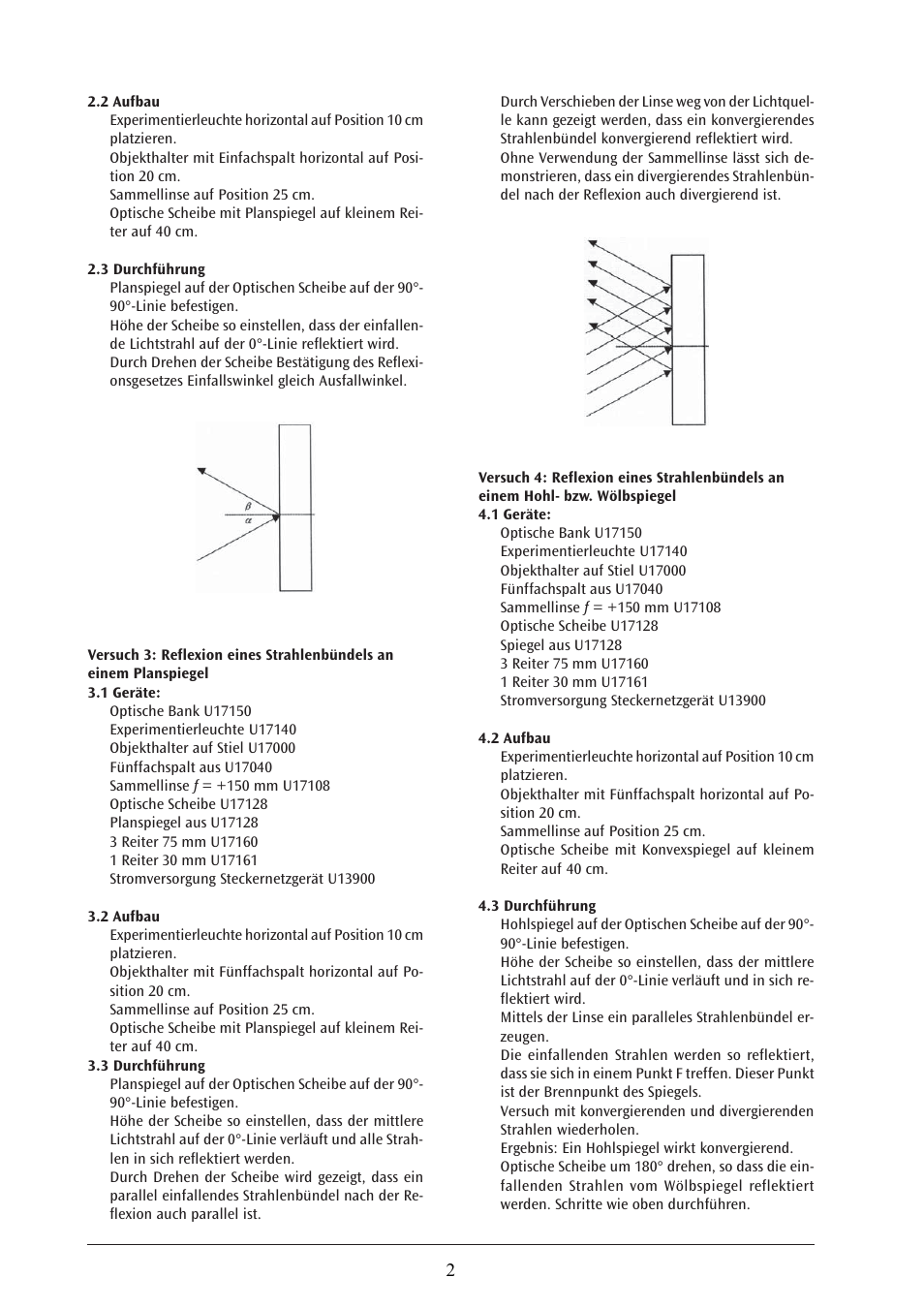 3B Scientific Optical Bench U, 1200 mm User Manual | Page 2 / 66