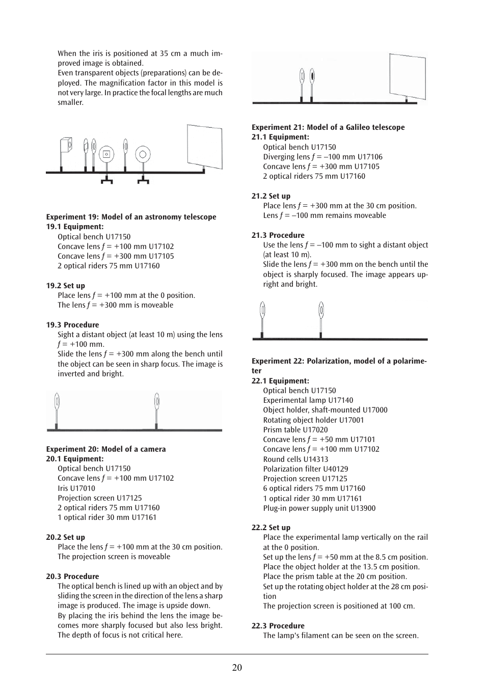 3B Scientific Optical Bench U, 1200 mm User Manual | Page 20 / 66
