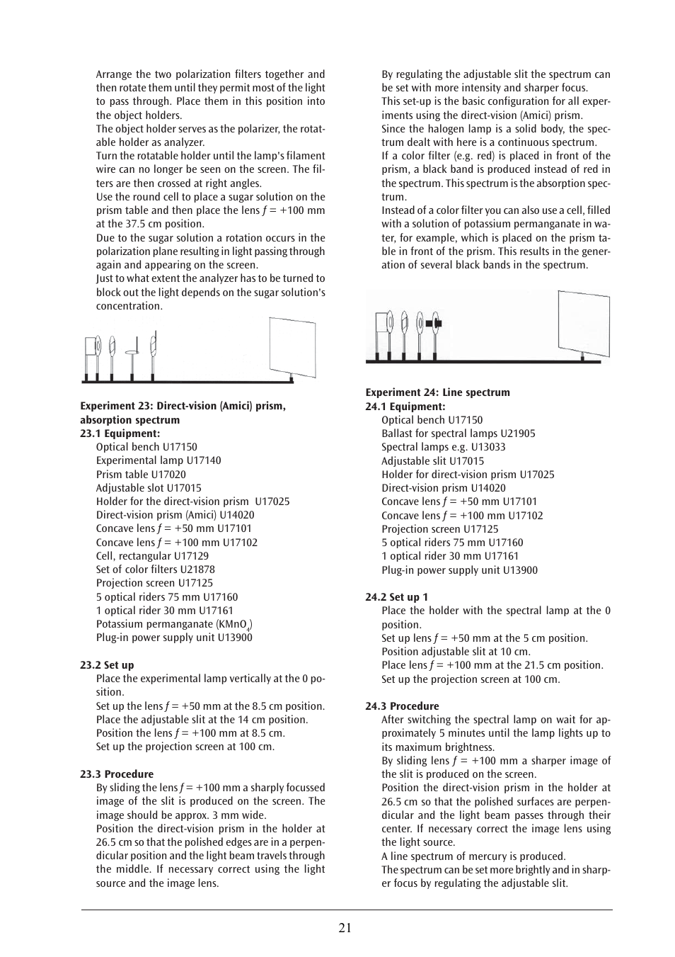 3B Scientific Optical Bench U, 1200 mm User Manual | Page 21 / 66