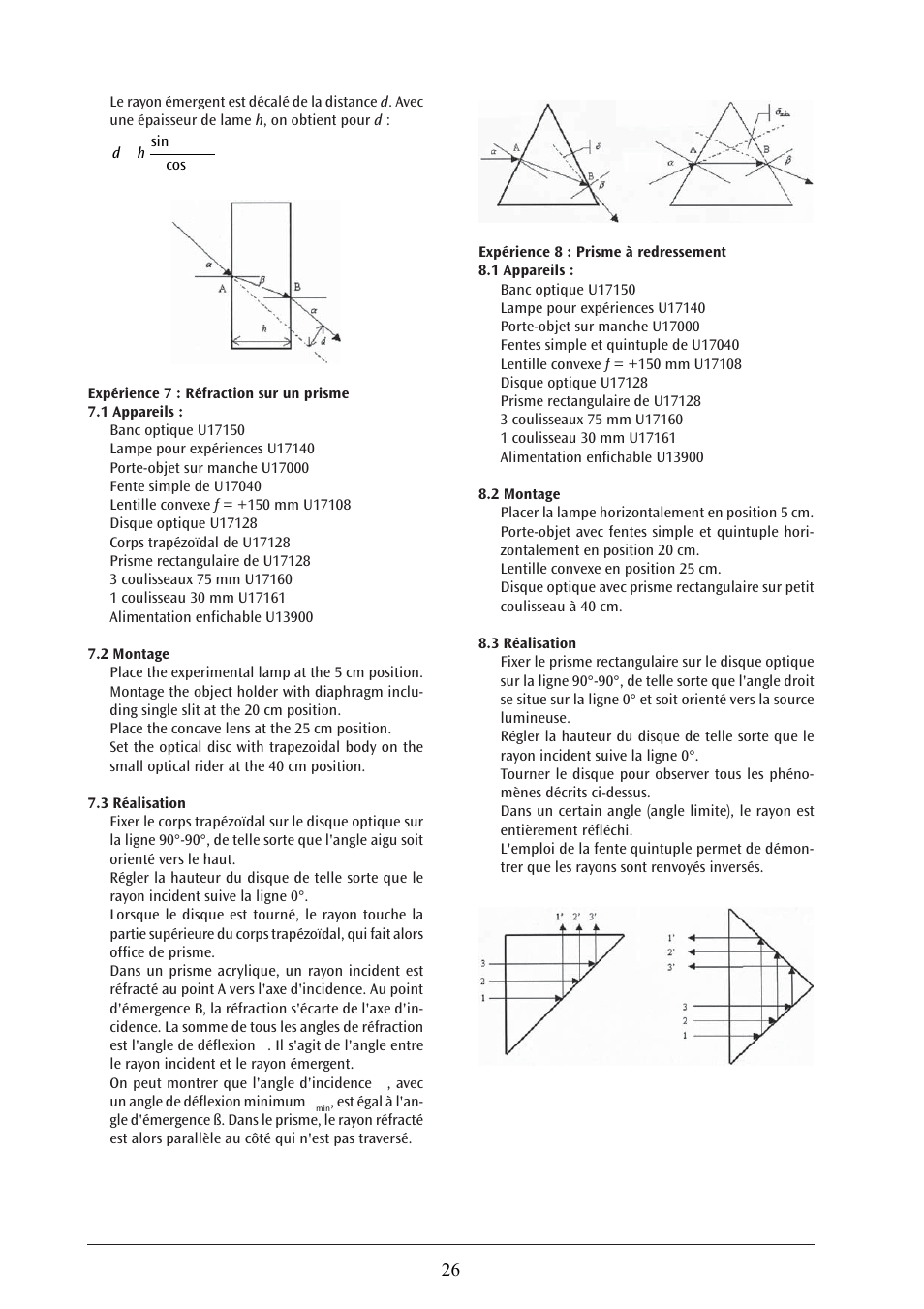 3B Scientific Optical Bench U, 1200 mm User Manual | Page 26 / 66