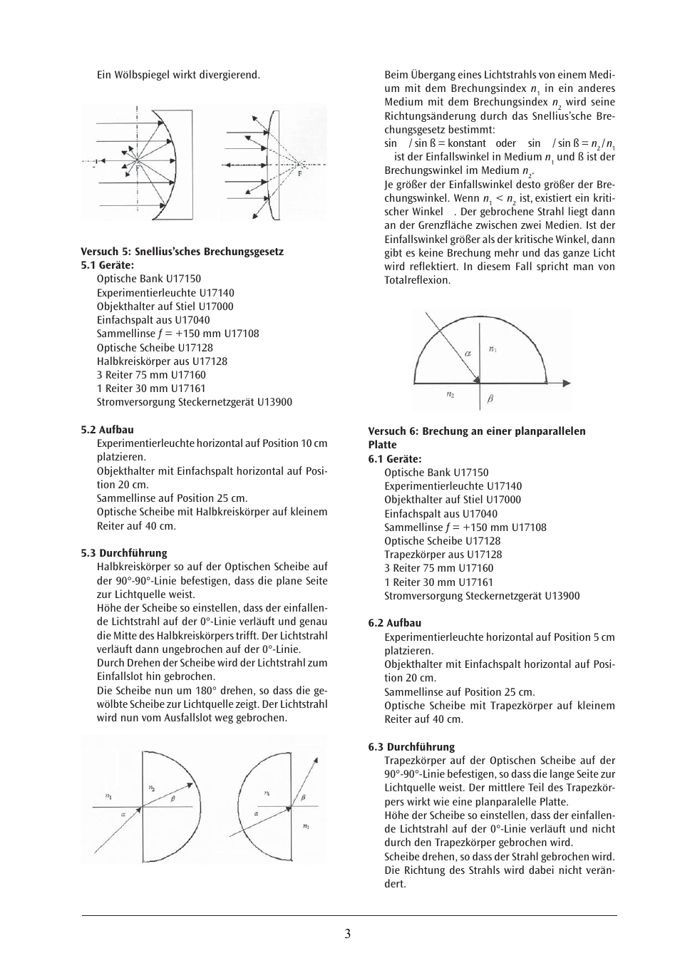 3B Scientific Optical Bench U, 1200 mm User Manual | Page 3 / 66